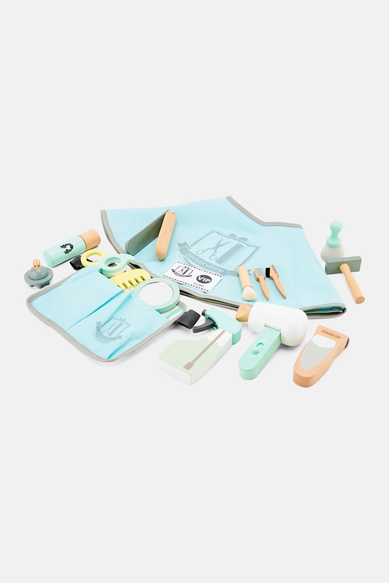 Preschool Fun 25 Pcs Deluxe Barber Set, Blue - Image 3